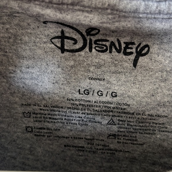 Mickey Mouse Disney T-Shirt Vintage Style Sz Large Gray Short Sleeve Cotton - Picture 2 of 4